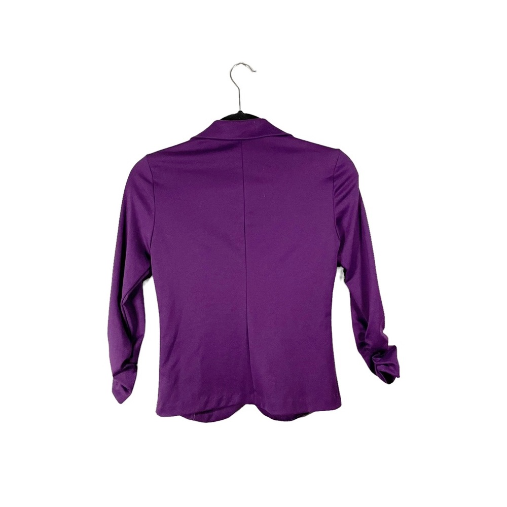 Auliné Collection Purple Business Casual Jersey Knit Blazer Suit Jacket Small - Picture 2 of 5